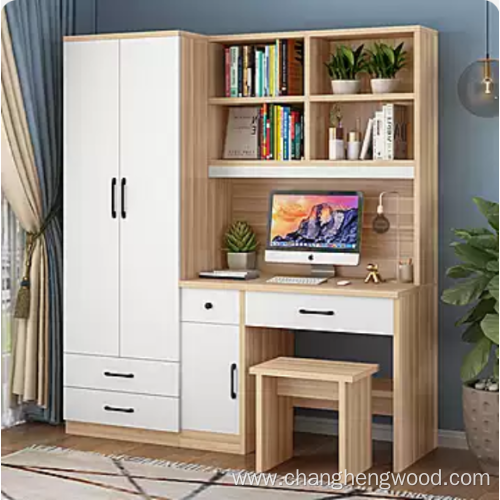 Computer Desk with bookshelf and wardrobe Combination